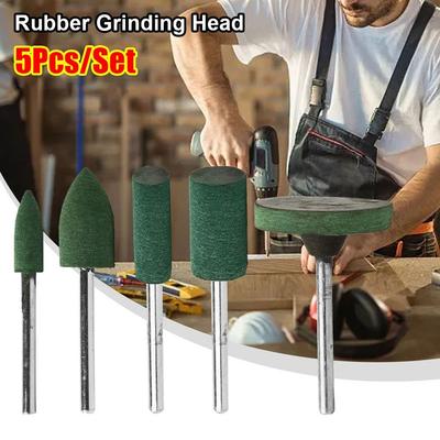 5Pcs/Set Finish Polish Die Rubber Grinding Head Rotary Grinding Stone Wheel Grinder Accessory
