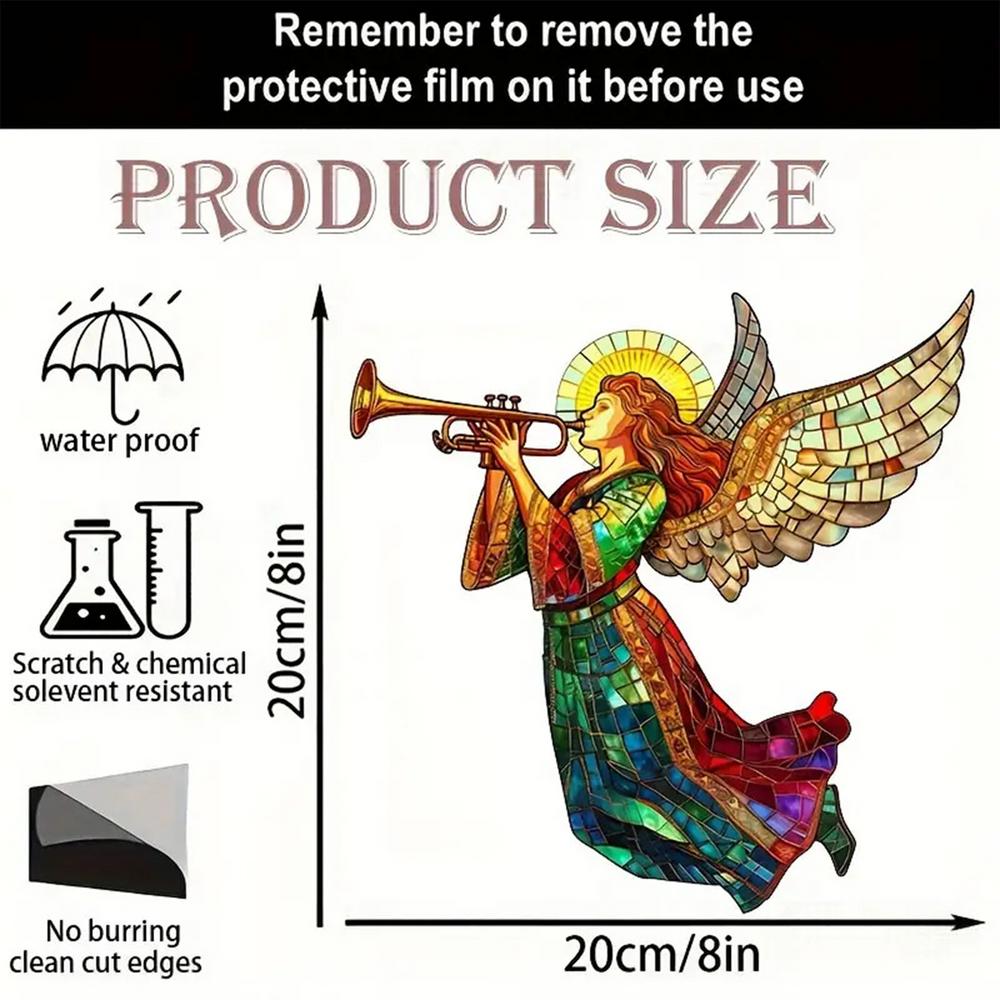 Christmas Tree Suncatchers Ornament Christmas Angel 2D Acrylic Sun Catcher Hanging Indoor Christmas Sun Catcher Window Decor