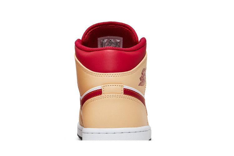 Air Jordan 1 Mid 'Light Curry Cardinal Red'