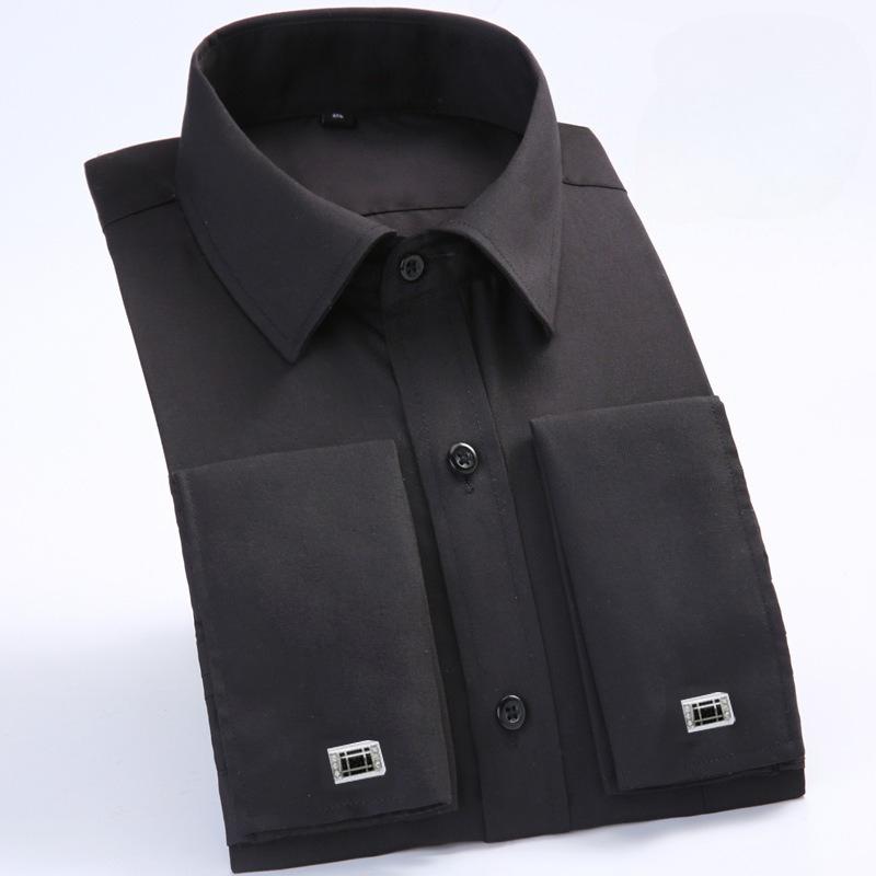 6XL Herren Französischer Umschlag Hemd Langarm Geflügelkragen Festhemd Herren Wingtip Smoking Formelle Hemden Party Abendessen Hochzeit