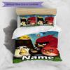3pcs Duvet Cover Set (1*Duvet Cover + 2*Pillowcase, Without Core), Custom Name Angry Birds Pattern Bedding Set, Home Bedroom Decor Gift