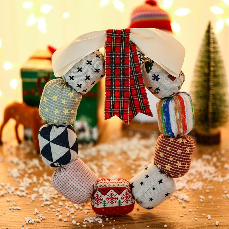 

Christmas Cloth Garland Door Hanging Decorative Cloth Garland Bow Hotel Shopping Mall Decoration Supplies