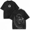 Manga Black Clover Yami Sukehiro Printed Tee Men Short Sleeve Clothing Washed Cotton T-shirt Vintage T Shirt Harajuku Tshirt