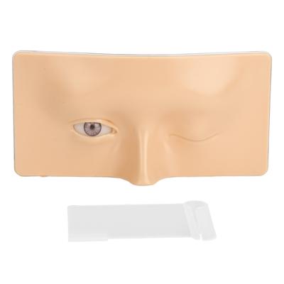 Cvičná deska na oční make-up Otevřít Zavřít Oči Opakovaně použitelná Silikonová figurína Obličejová deska s držákem Bílá