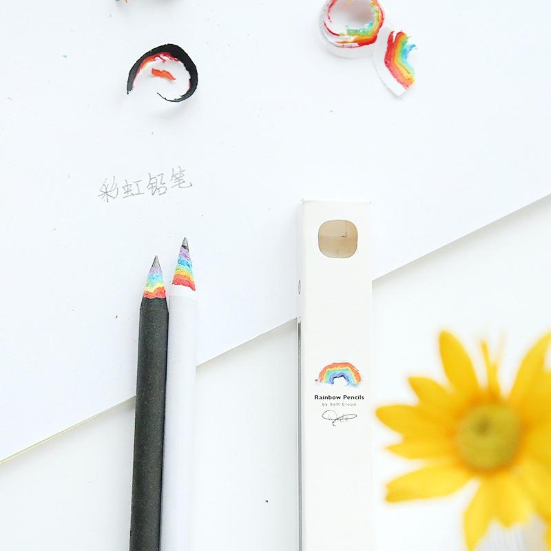 Xiaomi 2026 Stationery Rainbow Pencil HB Pencil Black and White Suit Creative Personality Student Pencil Rainbow Pencil