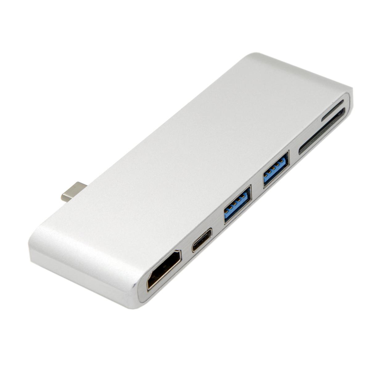 

Male USB 3.1 Type-C to Female Type-C+HDMI+Dual USB 3.0+SD/TF Card Reader As Shown A