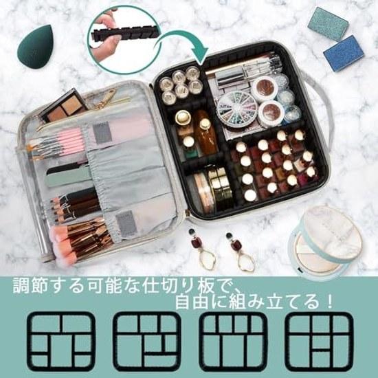 Hapilife Makeup Box Pouch Large Capacity Cosmetic Products Case Storage Portable Professional Travel White