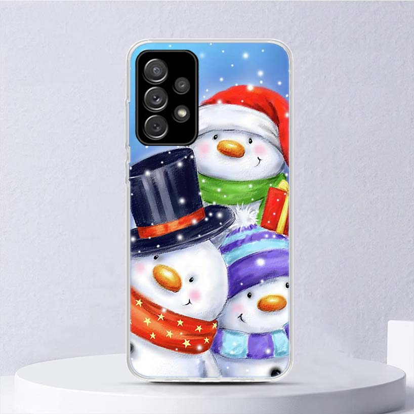 Frohe Weihnachten Cartoon Nette Schnee Weichen Fall Für Samsung Galaxy A52 A53 A32 A22 A12 5G Telefon Abdeckung A33 A23 a13 A72 A73 A02S A03S