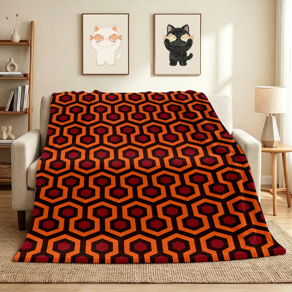 Hexagon Flannel Blanket Throw Blanket Soft Warm Sofa Bed Camping Car home Decor Unique Christmas Gift C93095