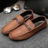Flat Black Round Toe Men's Leather Shoes Pu Slip-on Sale Low Price Elegant Social New In Promotion Comfortable Male Casual Shoe