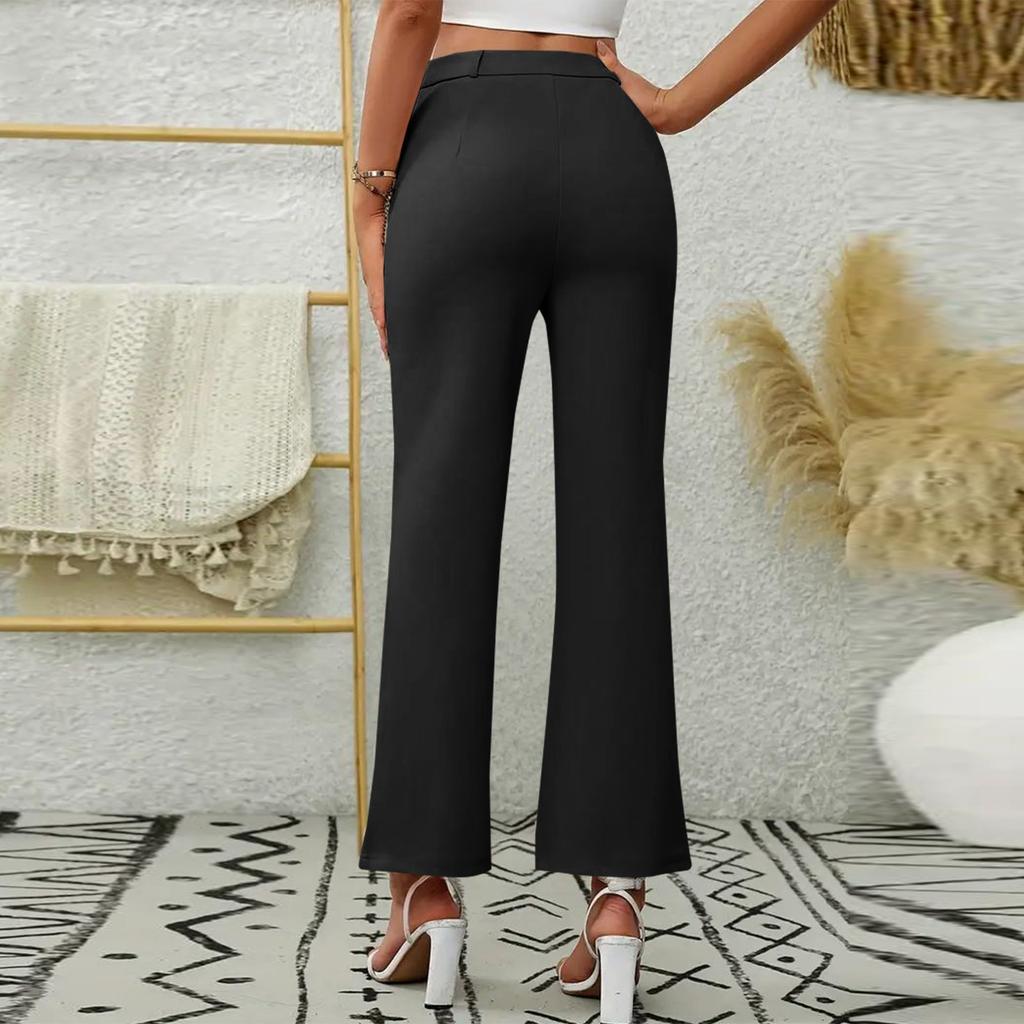 Women's Straight Pants Fashion Casual Pants Nine Point Harlan Pants