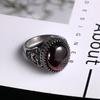 2026 European and American Plain Gem Ring Classical Flower Inlaid Ring Retro Old Finger Wrench Men's Jewelry