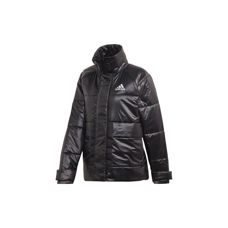 adidas Lockere Winddichte Warme Sport-Baumwolljacke mit Stehkragen für Damen Jacken Schwarz FT2549