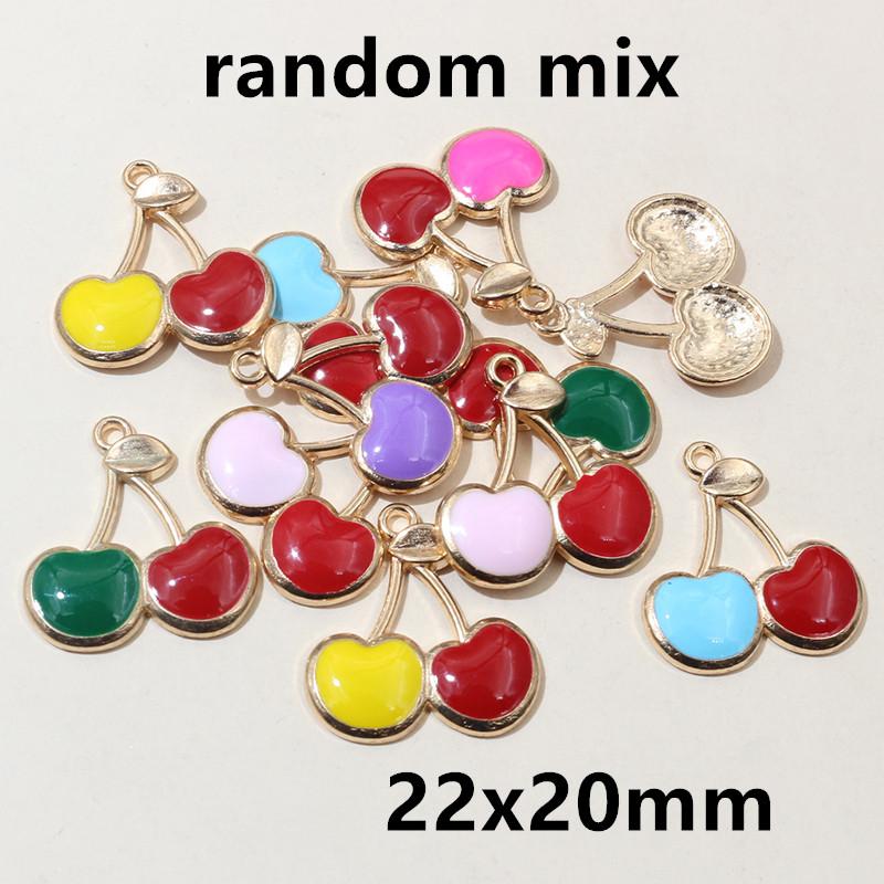 20pcs Enamel Mushroom Charms Pendant 19x19mm Alloy Metal DIY Jewelry Making Accessories for Earring Bracelet Necklace Finding