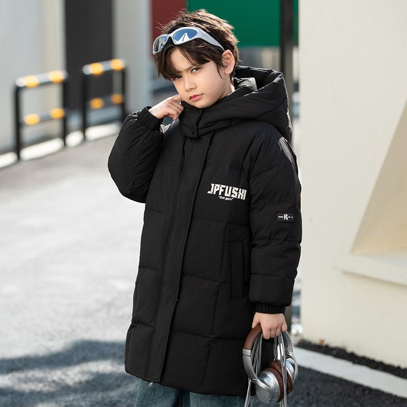 

Детский толстый пуховик, зимняя мода для мальчиков, теплое пальто на белом утином пуху