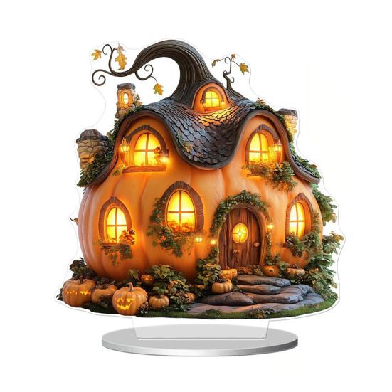 Halloweenské ozdoby 2D akrylová plochá strašidelná dekorace se svíčkou Strašidelná noční světelná ozdoba na stůl Domov Kancelář Kavárna