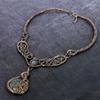 Golden Rutile, Moonstone Handmade Copper Wire Wrap Jewelry Necklace 18" E1j06