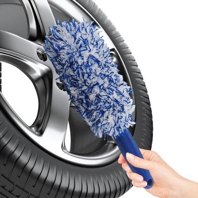 Long Handle Car Wheel Brush Auto Rims Cleaning Scrub Brushes Soft Plush Tire Scrubber Car Hubs Detailing Brush Car Maintenance