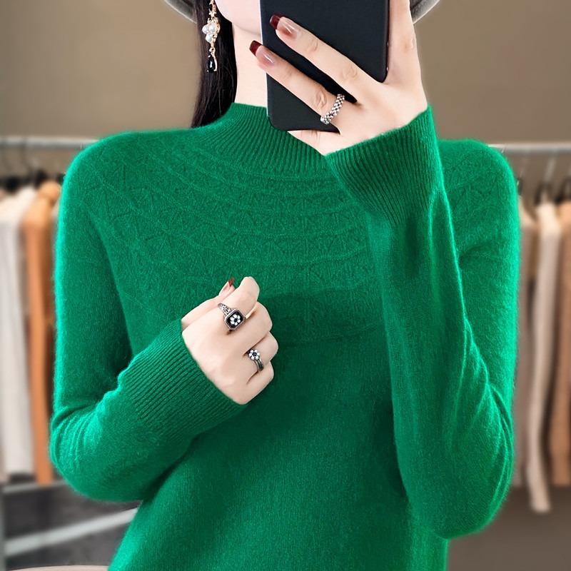Skeleton Half-high Neck Bottoming Shirt Women's Fall and Winter Within The Lazy Loose Thin Knitted Sweater