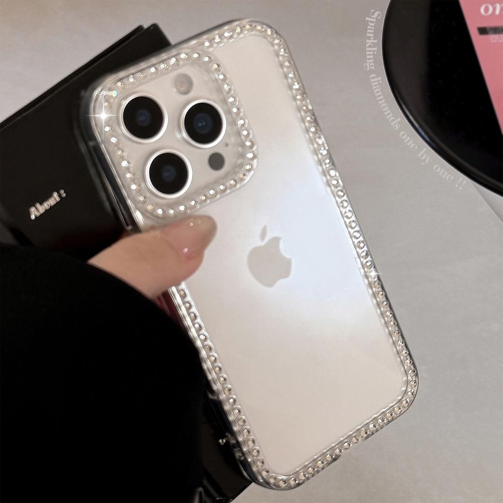 Rhinestone Glitter Powder Transparent Suitable for Apple 16 Mobile Phone Case 15promax Anti-fall IPhone 13 Soft Sleeve 1114