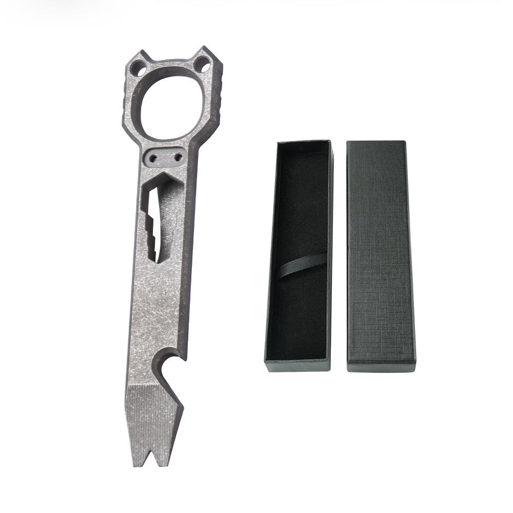 Titanium Alloy Multi-Tool: Outdoor Crowbar, Self-Defense, Bottle Opener, Wrench, EDC Gadget.
