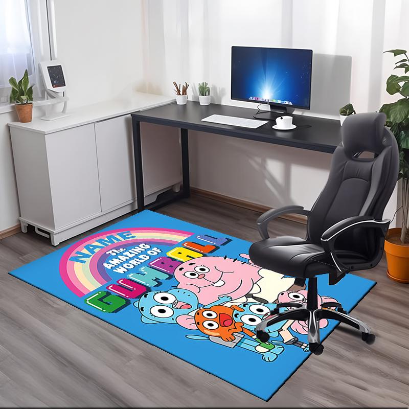 Benutzerdefinierter Name Der Erstaunliche Welt von Gumball Bedruckter Teppich, für Bürostuhl Wohnzimmer Schlafzimmer Küchenraum Dekor Geschenke.