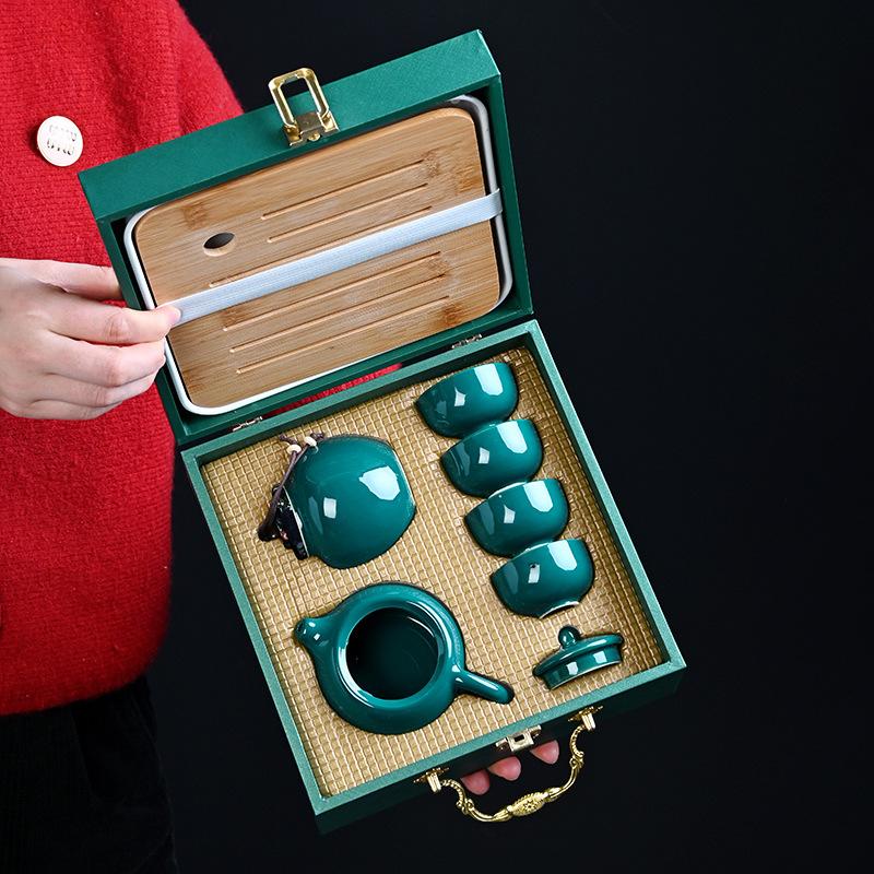 Dingyao Tea Set, a Complete Set Including Tea Tray with Gift Box, Ceramic Kung Fu Gifts, High-end Random Gifts