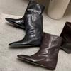 Retro British Style Square Head Inner Boots Short Boots Women's 2026 New Versatile Thin Boots