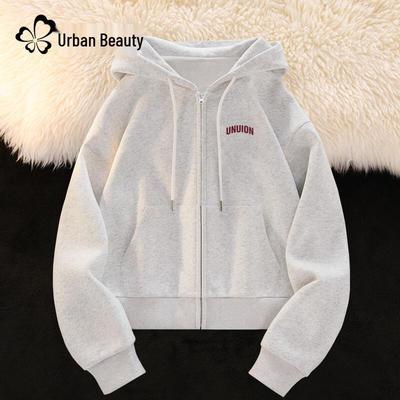 Urban Lady 2026 Spring Women's Short Hooded Sweatshirt Jacket