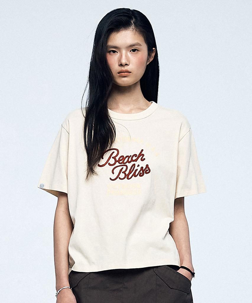 OUTDOOR PRODUCTS Women'S Embroidered Logo Short Sleeve T-Shirt (Cream)
