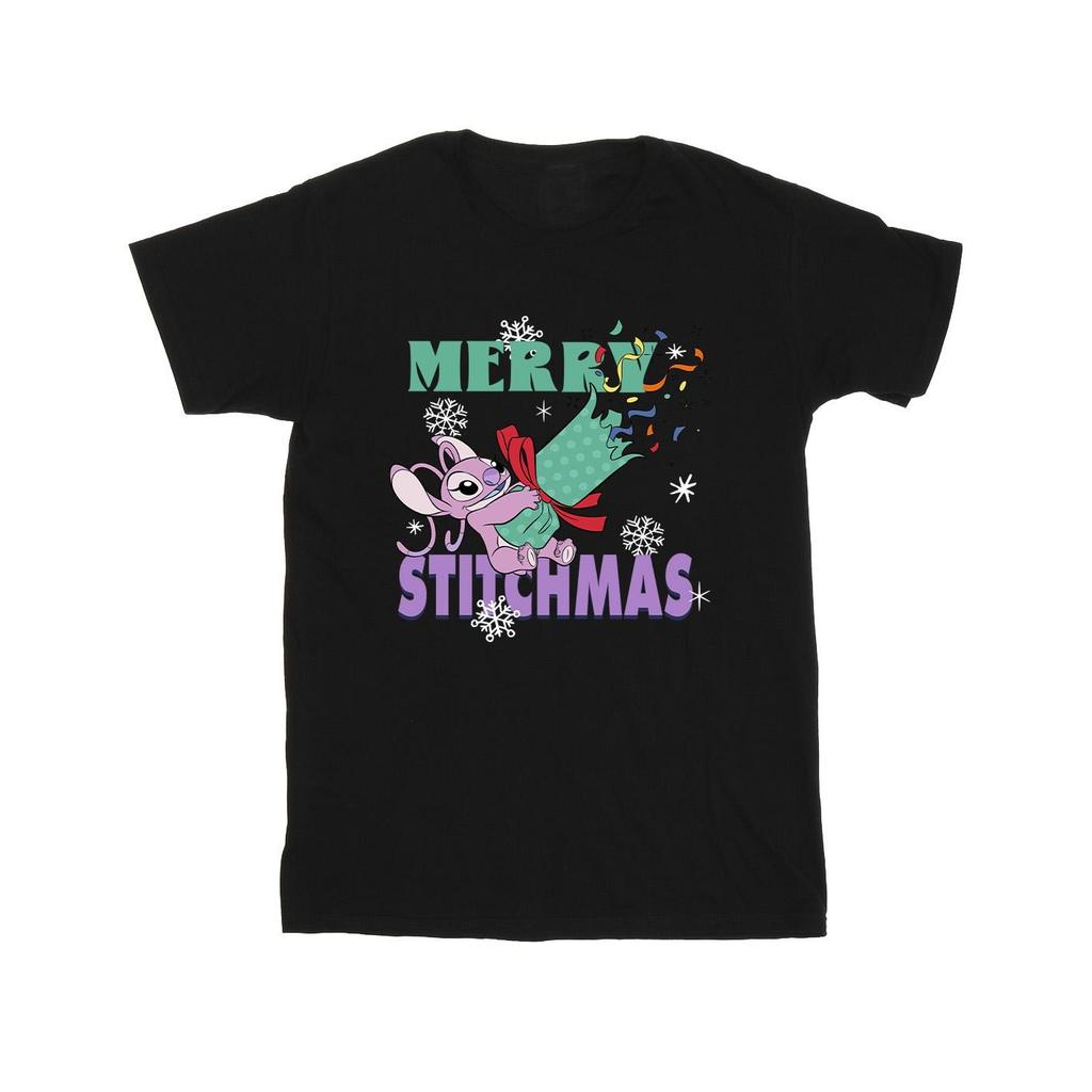 Lilo & Stitch Girls Merry Stitchmas Cotton T-Shirt