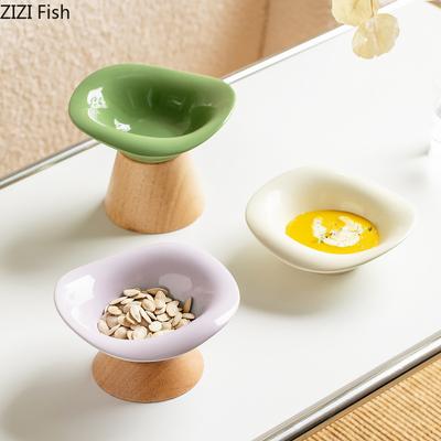 Nordic Style Ceramic Snack Plate Wedding Birthday Party Dim Sum Plate Afternoon Tea Ice Cream Fruit Plate Household Tableware