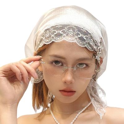 Elegant Lace Triangular Scarf Breathable Headscarf Bandanas for Fashion Women Great for Daily Wear and Music Festival