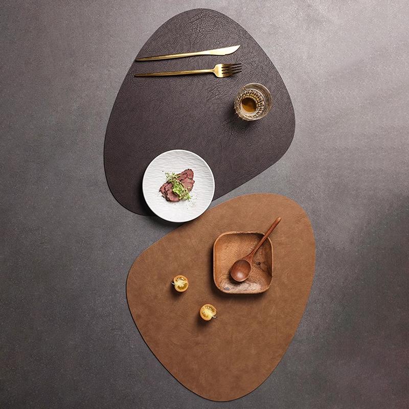 Double-Sided Leather Placemat Teacup Coasters Waterproof And Oil-Proof Table Mats Western Restaurant Heat-Insulating Mats