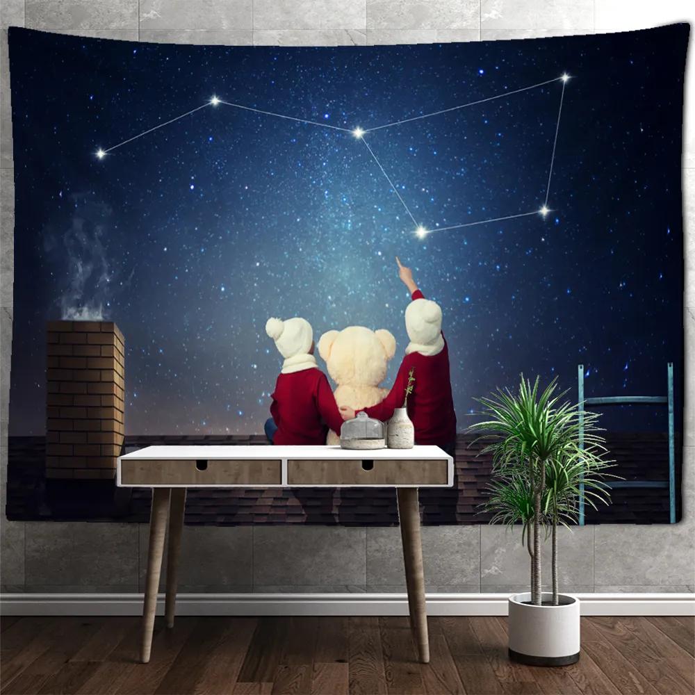 Christmas Tapestry Christmas Tree Holiday Home Living Room Bedroom Wall Hanging Decoration Festive Background Cloth Tapestry