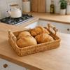 Plastic Handwoven Rattan Basket Handmade Food Serving Tray Durable Desktop Organizer Vegetable