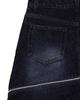 The Museum Visitor Diagonal Zipper Detailed Washed Denim Skirt (Black)