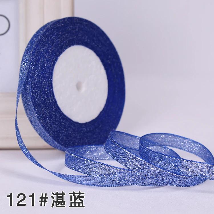 6mm 10mm 15mm 20mm 25mm 40mm 50mm 25 Jardów Złote Srebrne Brokatowe Wstążki Owijanie Prezentów Ślubnych Boże Narodzenie Halloween Impreza DIY Rękodzieło