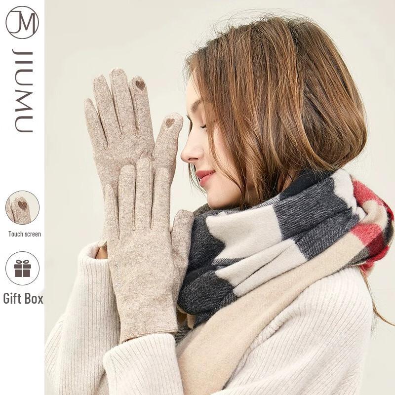 JIUMU Women s Wool Knit Gloves M