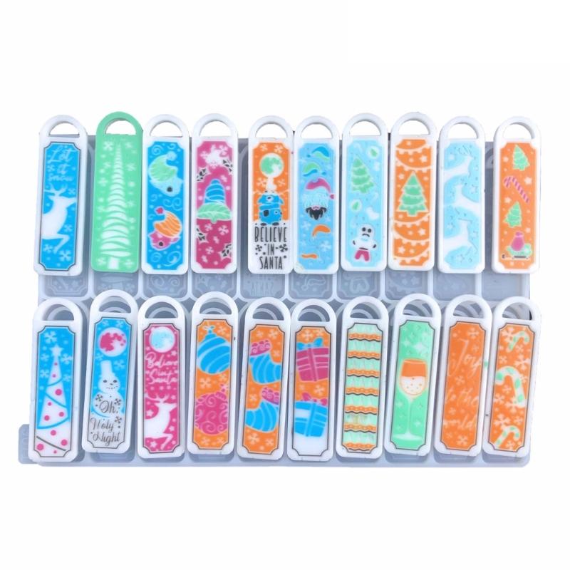 Glänzende Weihnachtslesezeichen Kollektion Schlüsselanhänger Silikonform DIY Schlüsselanhänger Anhänger Schmuck Epoxidharz Bastelformen