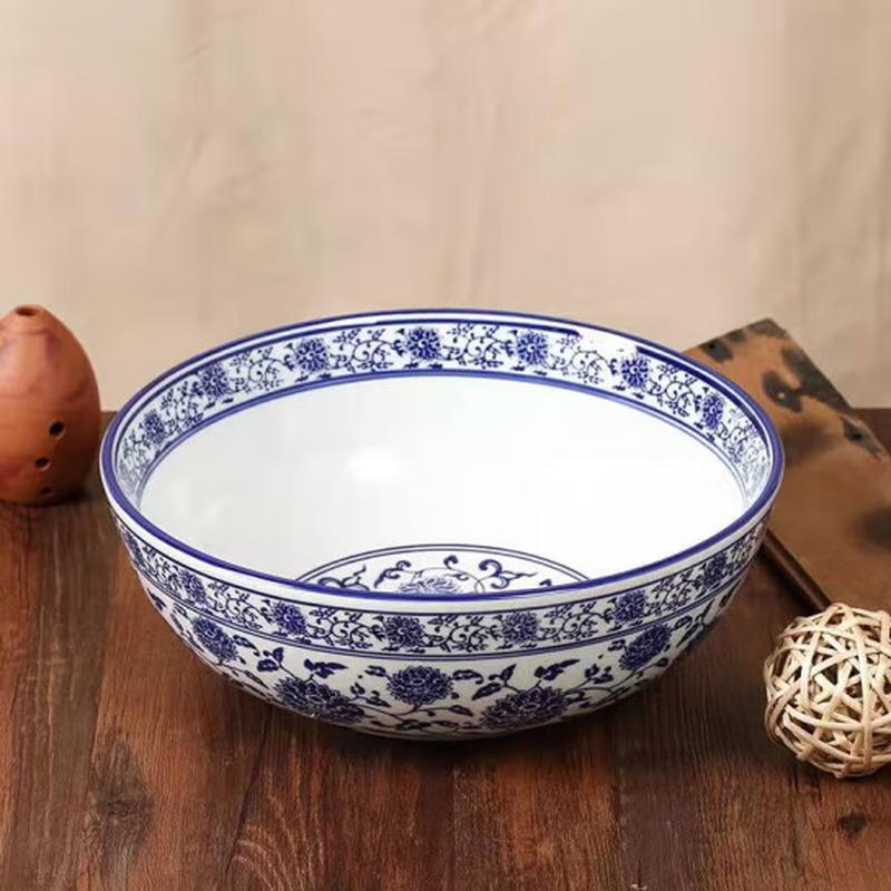 Taisun Modrobílý porcelán Velká polévková mísa