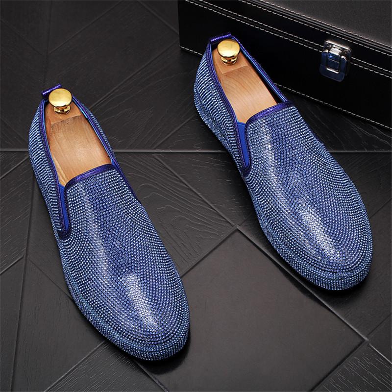 

Модные туфли-балетки со стразами, мужская повседневная обувь, балетки слипоны, лоферы, Chaussure Homme 38