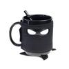 Creatieve Mok Zwart Masker Keramische Cup Met Lepel Zwaard Koffie Melk Thee Mokken Melk Koffie Thee Cup Mokken Drop Shipping
