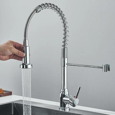 Black Gourmet Kitchen Faucets Deck Mounted Hot Cold Mixer Taps 360 Degree Rotation Stream Sprayer Nozzle Kitchen Sink Crane