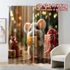 2pcs, 2D FLAT PRINTING Curtains (Without Rod) CheesyChristmas Chic Pattern Curtains Fabric Curtains Holiday Ldeal for Bedroom &