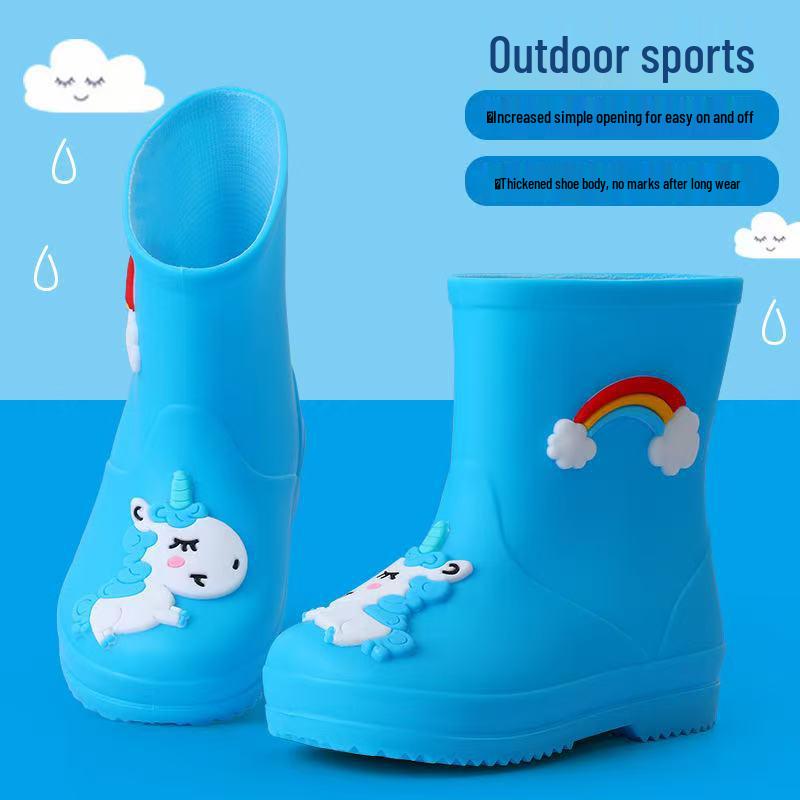 Kinder Cartoon Wasserdichte Rutschfeste Gummistiefel mit Plüschfutter für Kleinkinder und größere Kinder