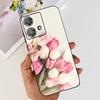 For Motorola Moto Edge 40 Neo 5G Case Black Matte Cases With Pattern Print Soft Liquid Silicone Cover For Motorola Edge40 Fundas