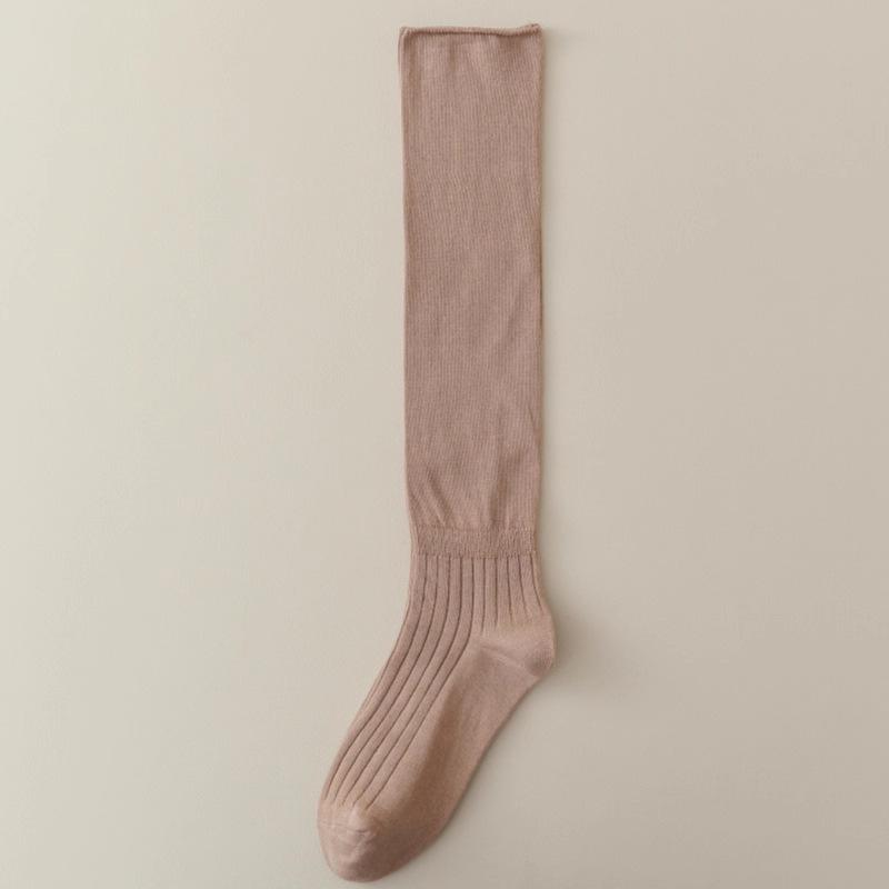 

Белые гольфы, женские весенне-осенние ботинки, серые носки, длинные носки, стопки длинных чулок 1 pair хаки