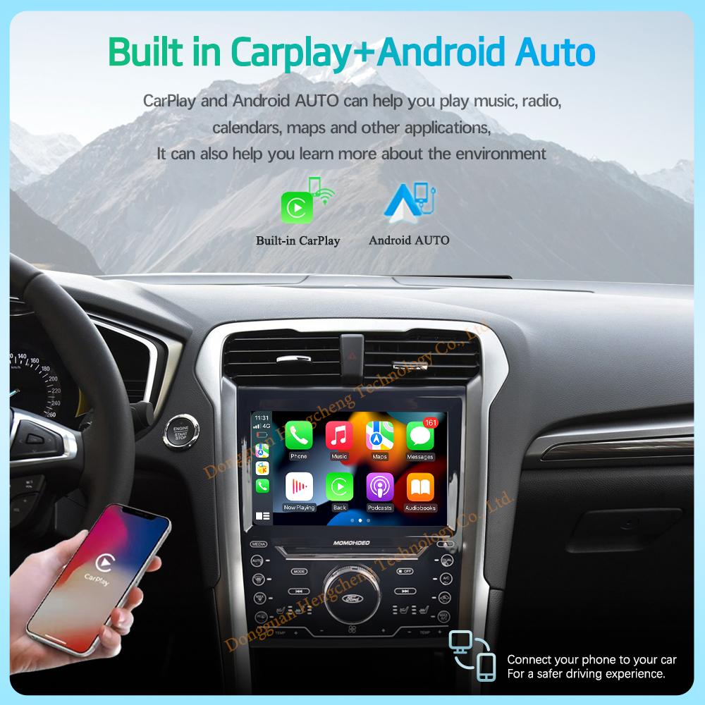9" Car Multimedia Video Player For Ford Mondeo 2013-2019 GPS Navigation Radio Android12 8+128G 8Core CarPlay 4G Host 360 Camera