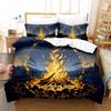 Cool Bonfire Bedding Set Single Twin Full Queen King Size Bed Set Adult Kid Bedroom Duvetcover Sets 3D Print Anime Bed Sheet Set